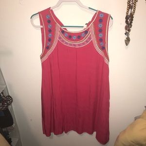 Jodifl Hot Pink Shift Dress with Embroidery